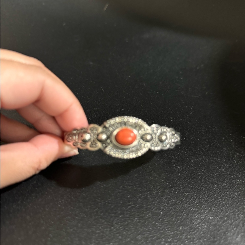 Cute Boho Bangle with Orange Detail